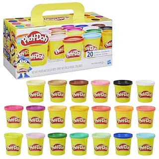 Play-Doh Super Colour Set mit 20 Dosen (insgesamt 1,6 kg) für Kinder ab 3 Jahren – Kreatives Bastelset zum Spielen