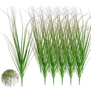 12 Bündel Künstliche Gräser 52cm für Draußen - UV-beständige Deko-Pflanzen für Garten und Blumenkasten