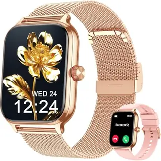 LODIMEKE Smartwatch mit Herzfrequenz, Blutdruck, Schlafüberwachung, 1,96'' Display, Wasserdicht, Schrittzähler, Fitnessuhr für iOS & Android