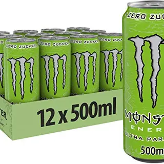 Monster Energy Ultra Paradise koffeinhaltiger Energy Drink mit Apfel, Kiwi & Gurke, ohne Zucker & Kalorien, 12 x 500 ml Dosen