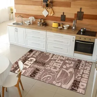 VIMODA Küchenteppich Coffee Modern Design Braun Beige 60x100 cm