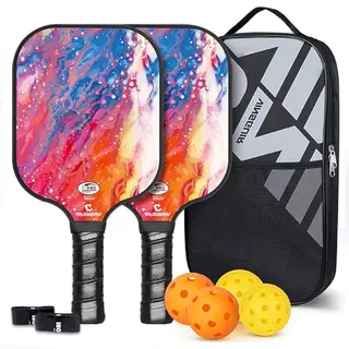 X-BLTU Pickleball Paddel Set mit 2 Schlägern, 4 Bällen, Tasche und Griffband - USAPA genehmigt für Anfänger