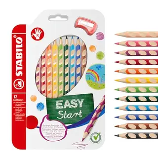 STABILO EASYcolors Buntstifte, ergonomisch, 12er Pack mit Spitzer