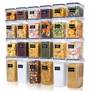 Vtopmart Vorratsdosen Set, 24 luftdichte, BPA-freie Aufbewahrungsboxen für Küche mit Stift und Etiketten