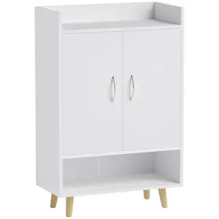 HOMCOM Schuhschrank mit 4 Fächern, 60x30x92 cm, Weiß