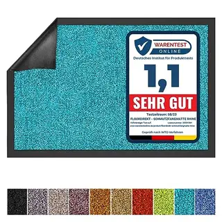 Floordirekt Schmutzfangmatte Rhine – waschbar, rutschfest, 60x90 cm, türkis