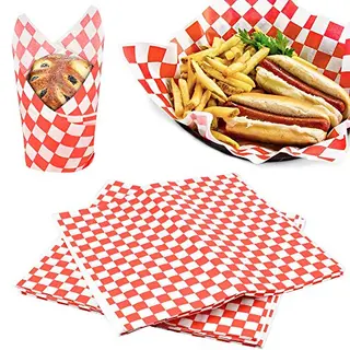 AFASOES 100 Stück fettdichtes Verpackungspapier für Lebensmittel, 28 x 26 cm