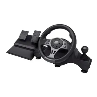 Trust GXT 289 Movi Gaming Lenkrad für PC, Xbox, PS4 & Nintendo Switch mit Pedalen und Vibration