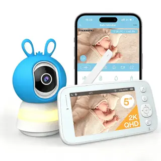 PARIS RHÔNE Babyphone mit Kamera und App, 5" Baby Monitor IPS Display