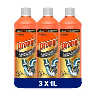 Drano Extra Stark Abflussreiniger 3er Pack für Küche & Bad