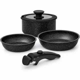MICHELANGELO Topf- und Pfannenset, 5-teilig, Antihaft, Schwarz
