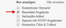 Reselling Tipps: eBay beendete Angebote