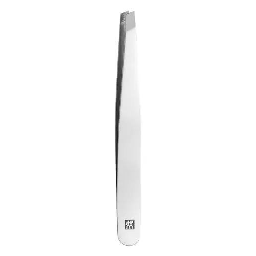 ZWILLING Schräge Pinzette - Ideal zum Zupfen von Augenbrauen und Entfernen von Splittern, Silber, 90 mm