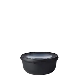 Mepal Cirqula Round Multi Bowl - Vorratsdose für Kühlschrank & Mikrowelle - 350 ml - Nordic Black