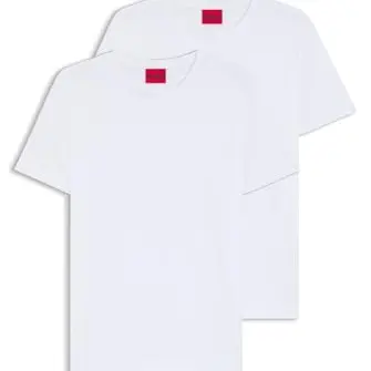 HUGO Herren Rundes T-Shirt, Pack Weiß (White 100), Größe M