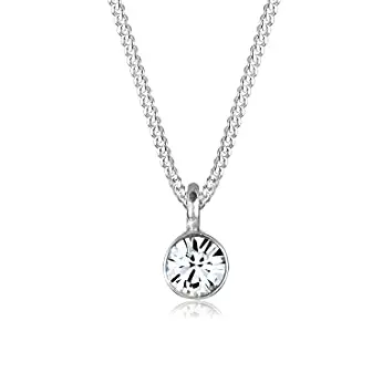 Elli Damen Halskette Solitär Kristall 925 Sterling Silber