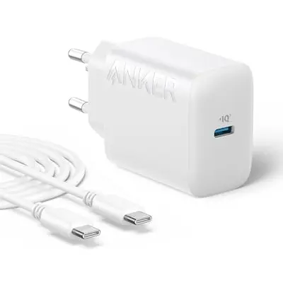 Anker 20W USB-C Ladegerät mit 150cm Kabel, kompatibel mit iPhone 16/15 und iPad Pro