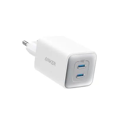 Anker 47W USB C Ladegerät, kompakt mit 2 Anschlüssen, GaN Schnellladegerät für iPhone und Android Geräte, Kabel nicht enthalten