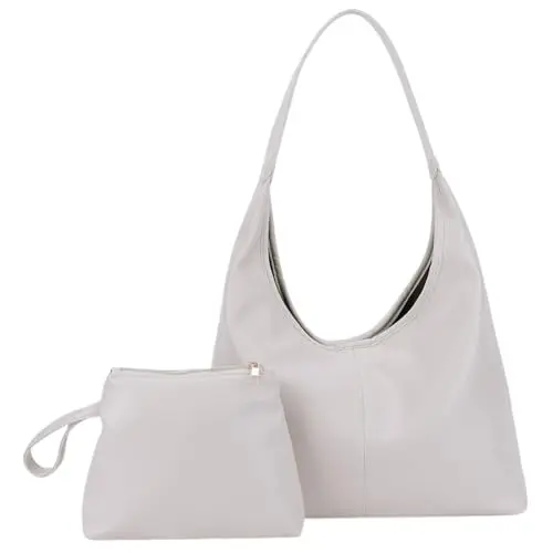 TIAASTAP Einfarbig Handtasche Damen Groß Tote Bag Umhängetasche mit Geldbörse