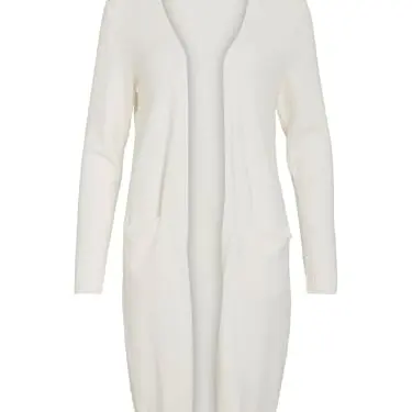 Vila Damen Longsleeve Strickjacke - Noos Modell, Weiß, Größe S