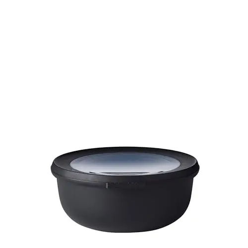 Mepal Multi Bowl Cirqula Round - Luftdichte Aufbewahrungsbox & Mikrowellengeschirr - 750 ml - Nordic Black