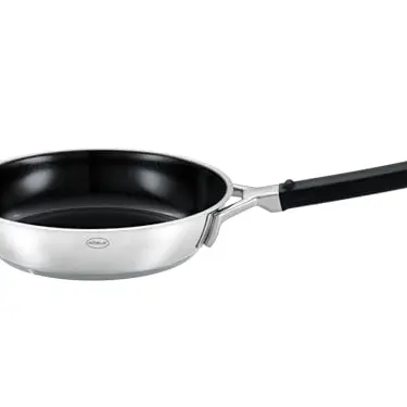 RÖSLE SILENCE PRO Bratpfanne Ø 28 cm, Antihaft, hitzebeständig bis 260 °C, Edelstahl 18/10, Silber/Schwarz