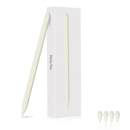 Stylus Stift für iPad und iPad Pro (2018-2024), mit Kippfunktion und Magnet, empfindlich, Aprikose