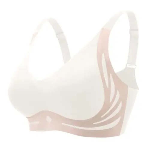 PrinStory Damen BH ohne Bügel Push Up Bralette Verstellbare Träger (Beige, M)