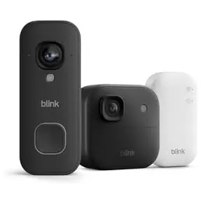Blink Außenkamera 2K+ und Video Türklingel 2K+ – 1-Kamera-Set, Schwarz