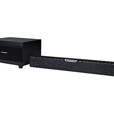 Thomson SB60BTS Soundbar – 120W – Kabelloses Bluetooth – Mit Subwoofer – Wandmontierbar – Fernbedienung – Kompaktes Design
