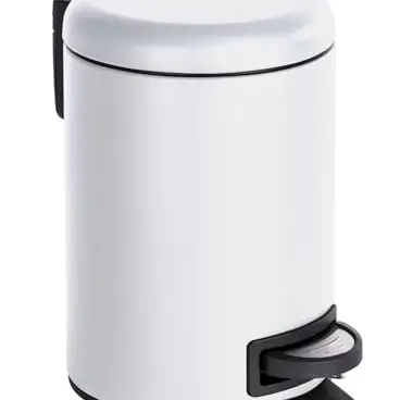WENKO Treteimer Leman 3 Liter, herausnehmbarer Einsatz, modernes Design, Weiß matt