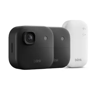Blink Außenkamera 2K+ – Kabellose Sicherheitskamera, 2K-Video, bis zu 2 Jahre Batterielaufzeit, 2-Kamera-System, Schwarz