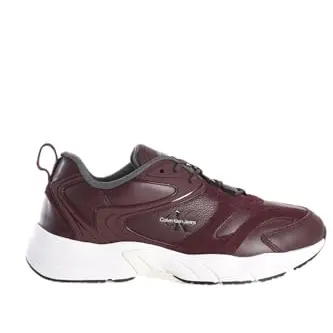 Calvin Klein Jeans Herren Retro Tennis Sneakers, Rot (Bitter Chocolate/White), 43 EU