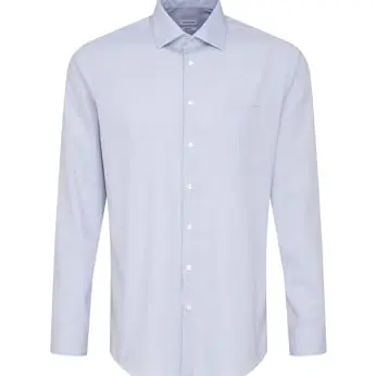 Seidensticker Herren Longsleeve Businesshemd, Hellblau, 45 EU
