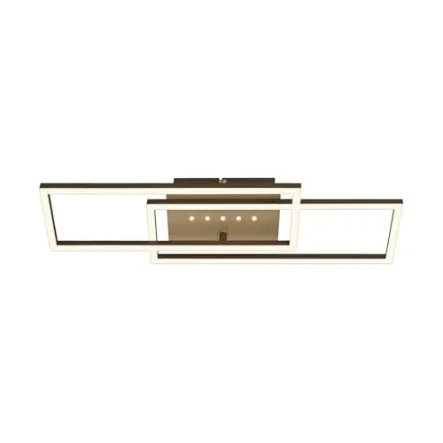 BRILONER LED Deckenlampe, warmweiß, schwenkbar, Braun-Gold, 28W, Wohnzimmerlampe mit Speicherfunktion, 560x180x75 mm