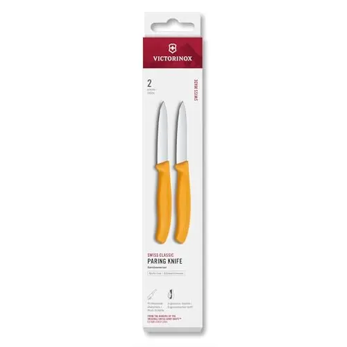 Victorinox Swiss Classic Schäl- und Gemüsemesser Set, 2-teilig, 8 cm, Gelb