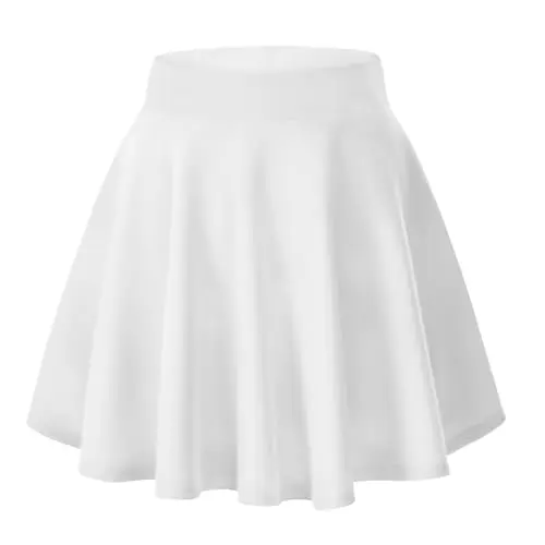 Damen Mini Rock, A-Linie, Hohe Taille, Elastisch, Sommerröcke, Casual Skater, Flared, Eleganter Pull-On Faltenrock