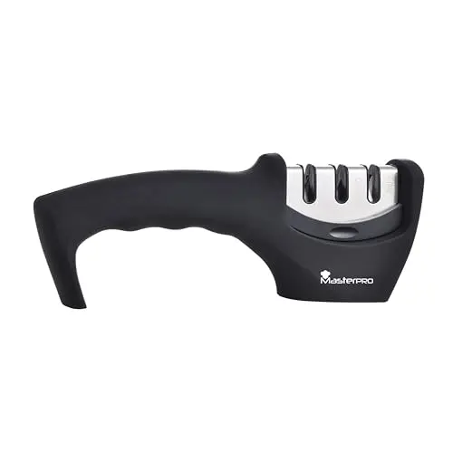 MasterPRO FOODIES COLLECTION - Edelstahl-Messerschärfer - Ergonomisches Design - Leicht zu reinigen