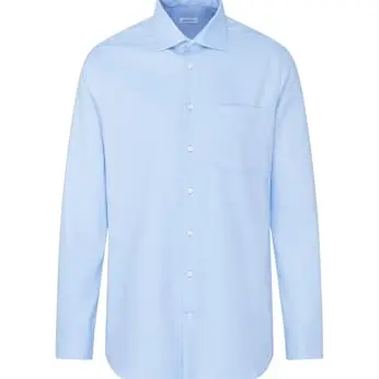 Seidensticker Herren Longsleeve Baumwollhemd, Blau, Größe 40 EU