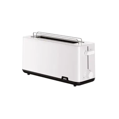 Braun Breakfast 1 Toaster mit 8 Bräunungsstufen, Aufwärm- und Auftaufunktion, Weiß