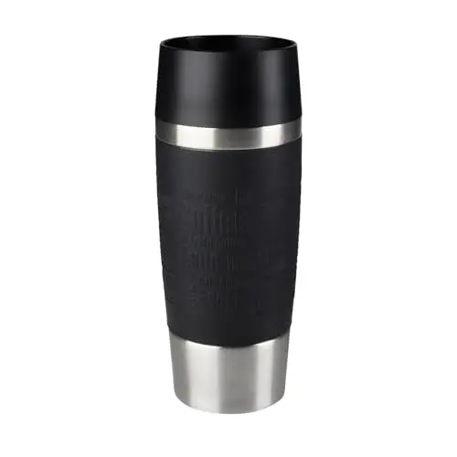 Emsa Travel Mug Classic, 360 ml, hält bis zu 4h heiß und 8h kalt, auslaufsicher, schwarz