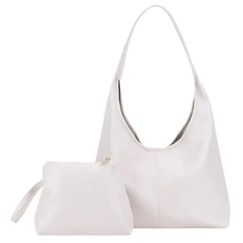 TIAASTAP Einfarbige Damen Handtasche Tote Bag Hobo Bag mit kleiner Geldbörse