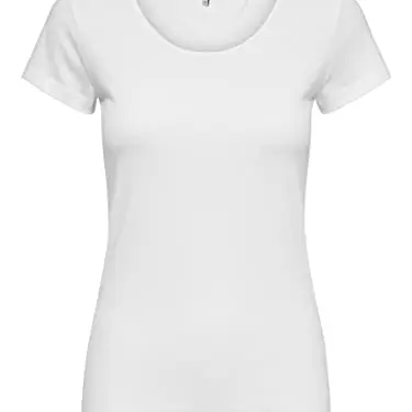 ONLY Damen Onllive Love O-Neck Top Bluse, Weiß, Größe S