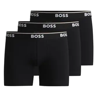 BOSS Herren Boxershorts 3er-Pack, Schwarz, Größe L
