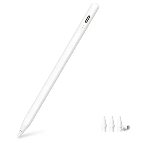 Stift für iPad (2018-2025) - Kompatibel mit Pro, Air und Mini - 2-Fach Schnellladung und Palm-Rejection