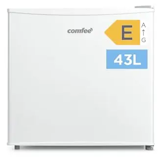 Comfee Mini Kühlschrank 43L mit Eisfach, verstellbare Füße, schnelles Kühlen, Temperaturregelung, weiß