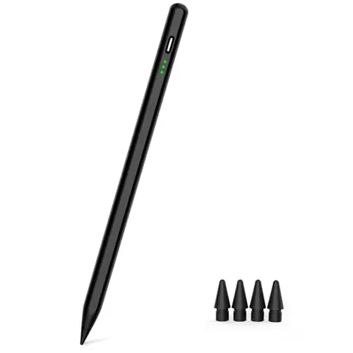 MYSTILUCK Schwarz Stift für iPad (2018-2025) – Kompatibel mit iPad Pro 12.9 Zoll, Air und Mini