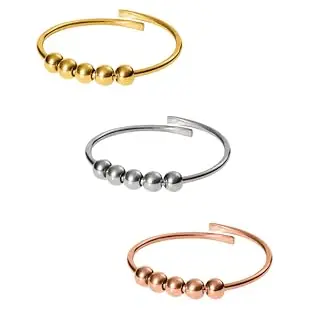 Purelei® Shade Anxiety Ring - Fidget - Damenring aus Edelstahl - Wasserfest & verstellbar von 50-66 (Gold/Silber/Roségold)