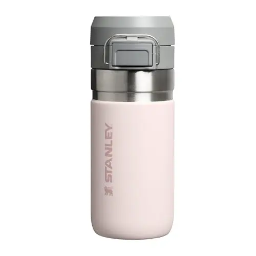 Stanley Quick Flip Edelstahl-Trinkflasche 0.47L - Hält 7+ Stunden kalt - BPA-frei - Auslaufsicher - Rose Quartz
