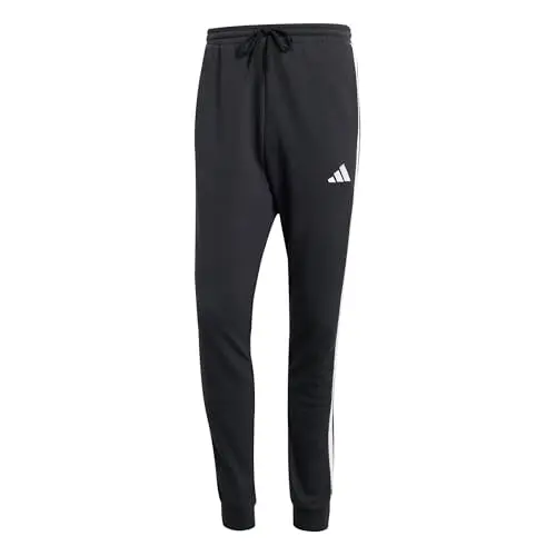 adidas Herren Essential Three Stripes Jogger in Schwarz/Weiß, Größe L